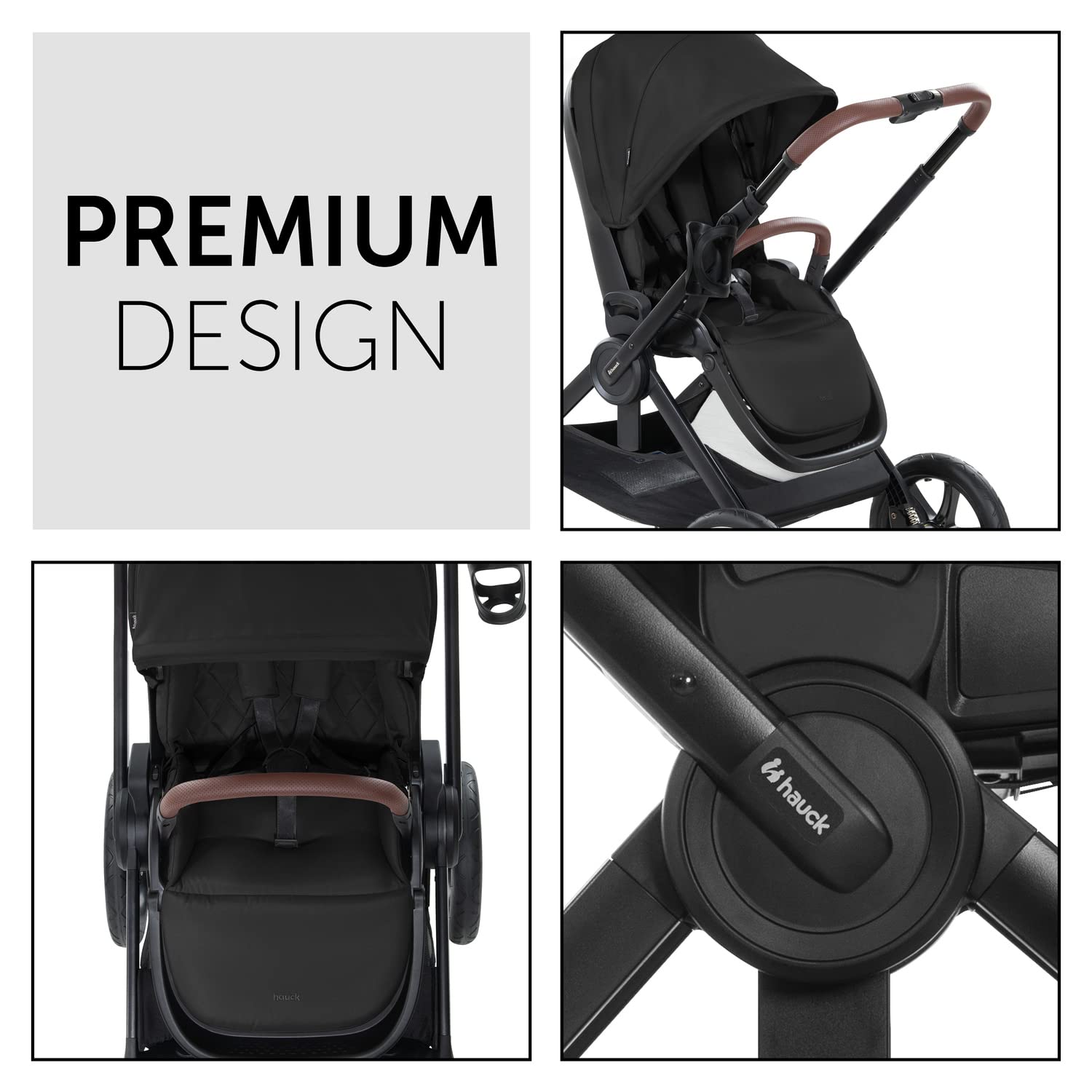 hauck Kinderwagen mit Beindecke Walk N Care ab Geburt bis 22 kg mit Liegefunktion, Becherhalter, Sitz Wendbar & Höhenverstellbar, Gummireifen, Teleskopgriff, UPF 50+, Zusammenklappbar (Dark Navy Blue9