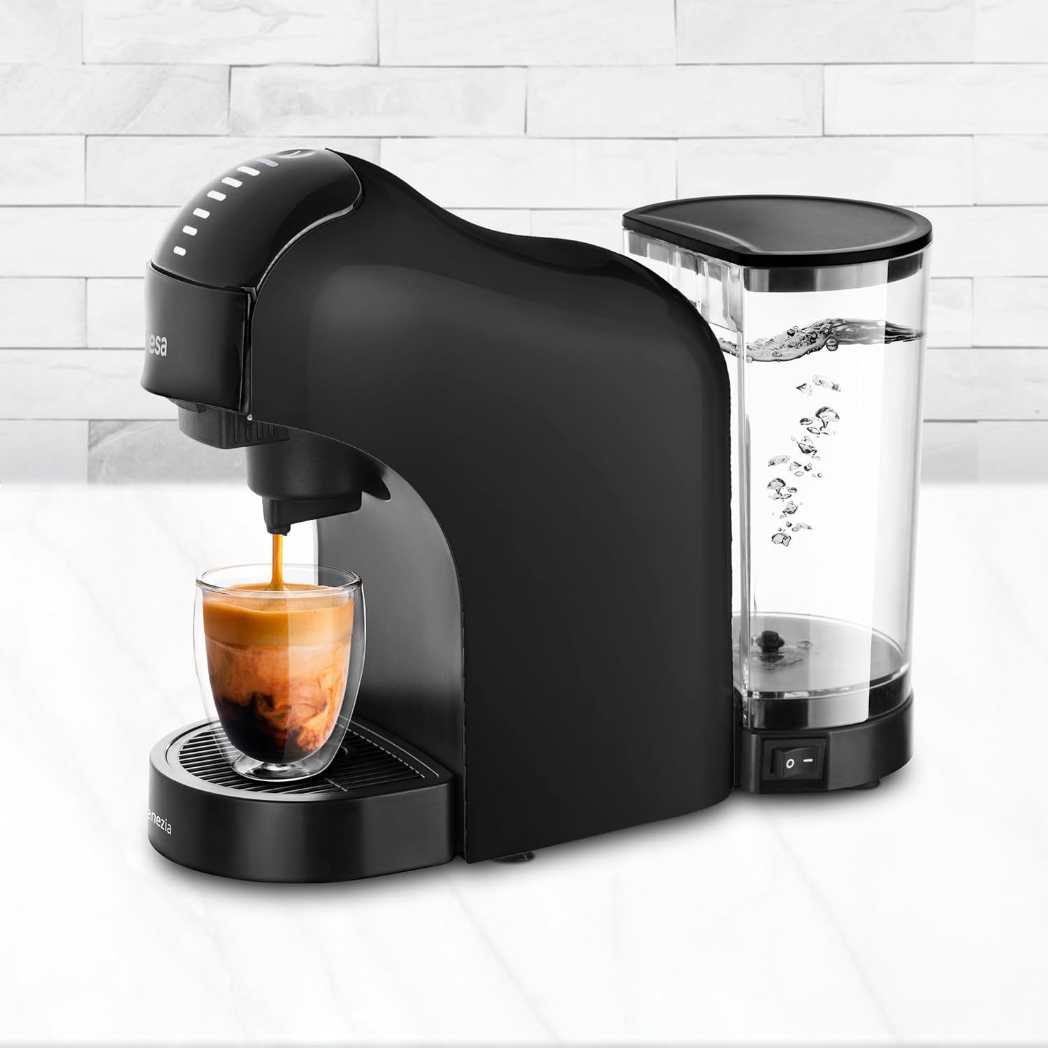 Ufesa Bellagio 3-in-1 Multi-Capsule Coffee Machine for Nespresso Original Capsule, Dolce Gusto or Ground Coffee, Digital Touch Panel with 7 Levels, 1 L Water Tank, 1400 W, 15 Bar Pressure, Compact