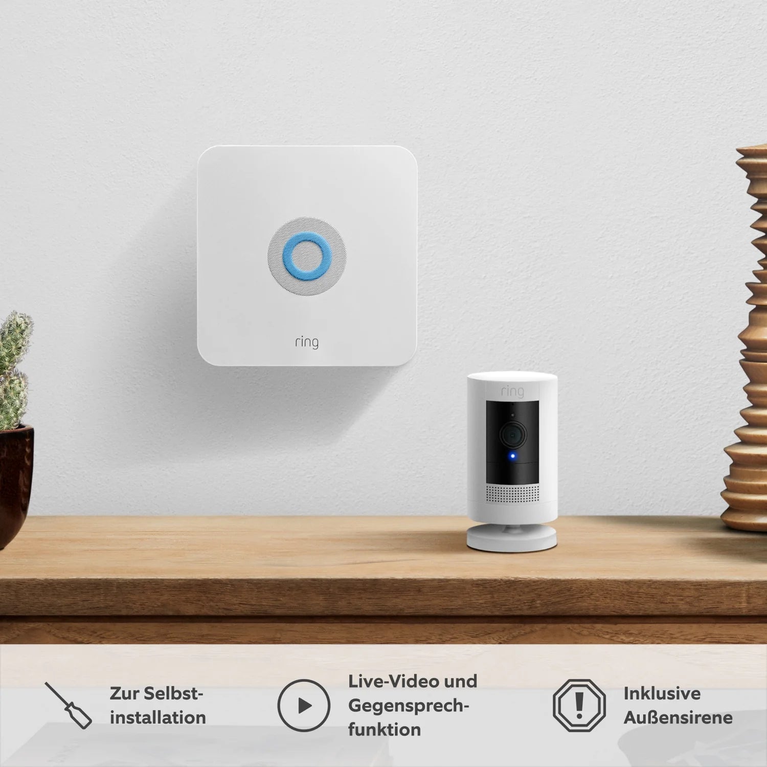 Alarm + Auenkamera + Sirene im Paket - M