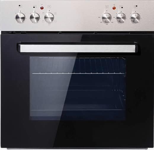 PKM Set Forno e Piano Cottura BIC3-IGKIX-2 | Pannello in acciaio inox | Piano cottura in vetroceramica 60cm | 3 Funzioni forno | Classe di efficienza energetica A