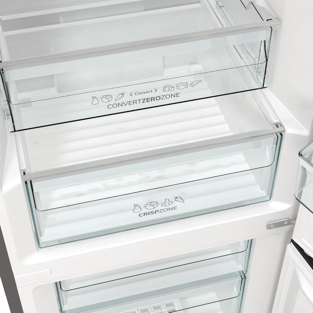 Gorenje N 619EAW4 Kühl-Gefrier-Kombination / LED Display / 186 cm / 300 l / NoFrostPLus / Gemüsefach mit Feuchteregler / FastFreeze / weiß