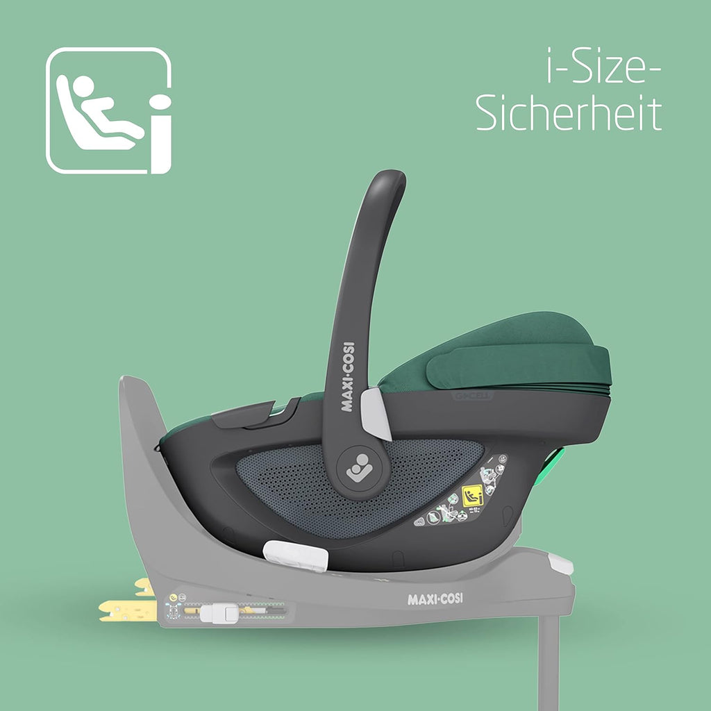 Maxi-Cosi Pebble 360 i-Size Babyschale Drehbar, Neugeborenen Autositz 360 Grad, 0–15 Monate (40–83 cm), Drehung mit einer, ClimaFlow, Easy-In-Gurt, G-CELL Seitenaufprallschutz, Essential Graphite