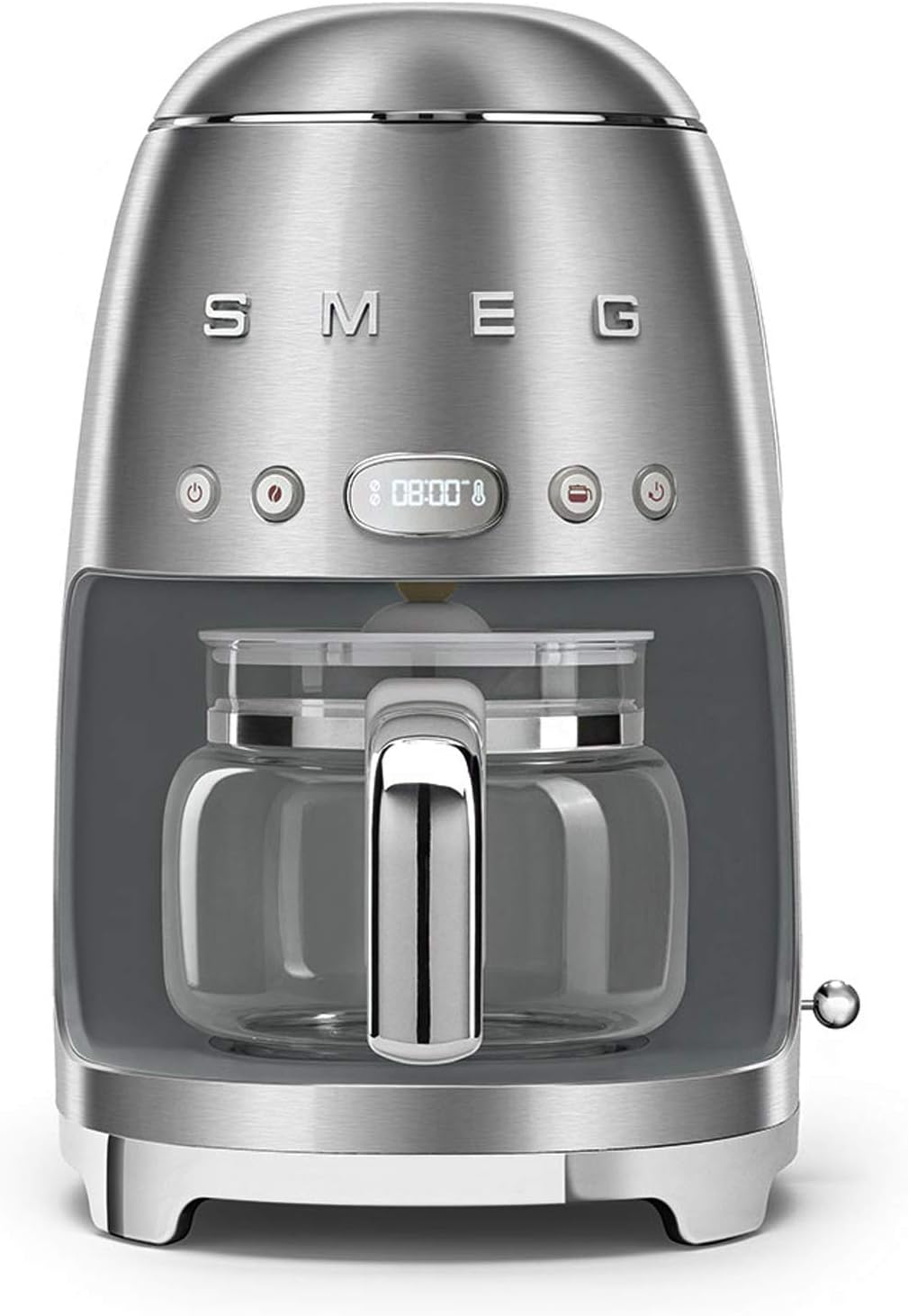 Smeg, DCF02BLMEU, Macchina da caffè con filtro, Funzione aroma e avvio automatico, Caraffa in vetro fino a 12 tazze, 2 livelli di intensità, Funzione di mantenimento del calore, 1050W, Nero opaco