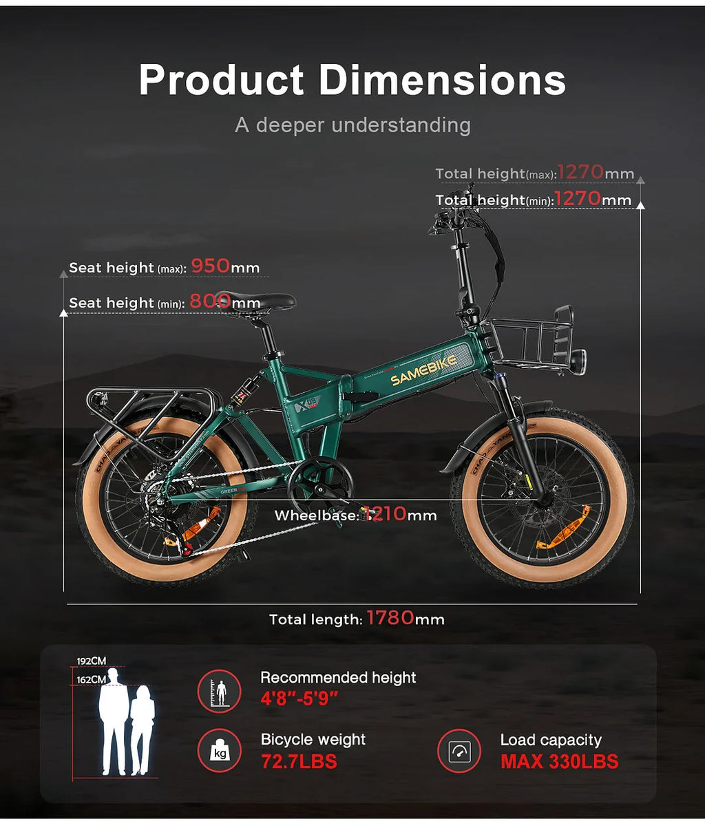 SAMEBIKE XWLX09-II Motore 1000W, 48V 15Ah, 50 km/h, Ebike da montagna