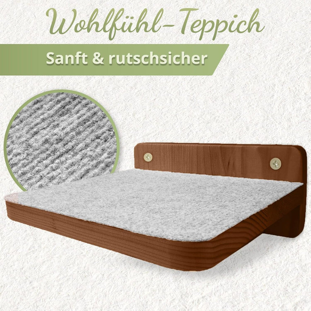 WOOWOOD Katzen-Wandkletterwand | 3-teiliges Katzenleiter-Set | Wandleitern für Katzen | Katzenkletterwand-Set | Katzenleiter | Wandklettern für Katzen | Katzenlaufsteg | Wandklettern für Katzen