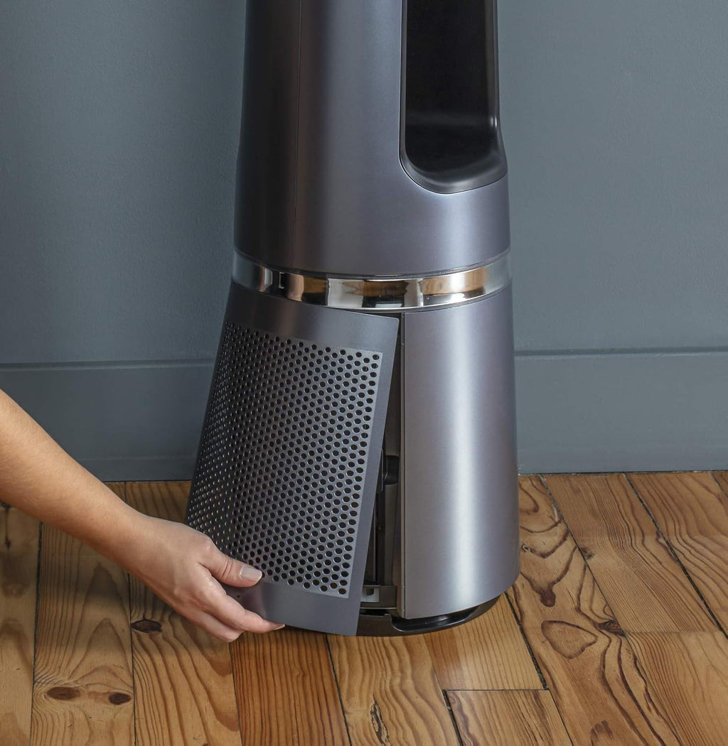 Rowenta QU5062 Eclipse Purificatore d'aria 3in1 | Termoventilatore | Ventilatore | filtra il 99,9% delle particelle | per ambienti fino a 30 m2 | riscaldamento rapido fino a 35°C | modalità automatica giorno/notte | Nero/Grigio