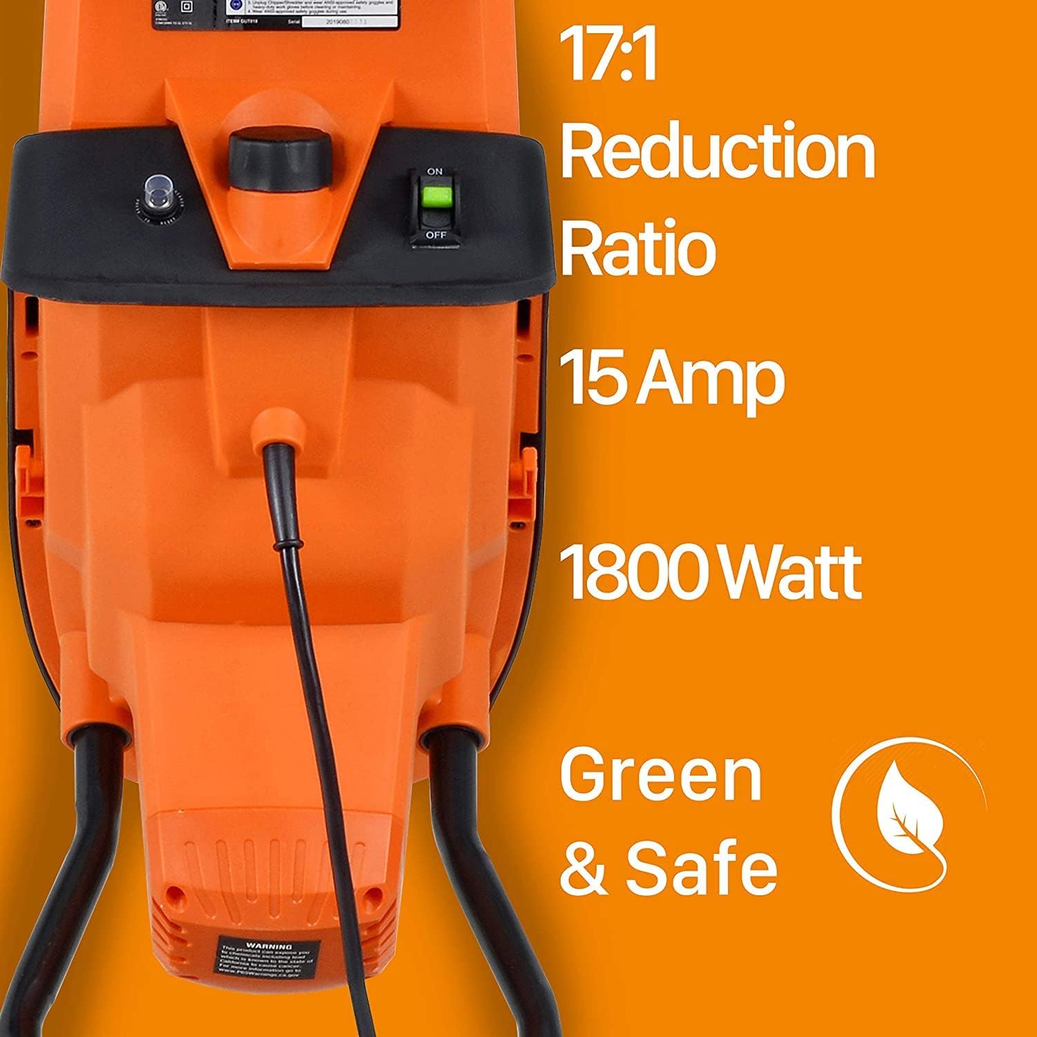 Biotrituratore Elettrico SuperHandy, Trituratore da Giardino 2400W, Cippatrice a Lame 230V, Trituratore da Giardino Max. Capacità con (2) Lame a Doppio Taglio