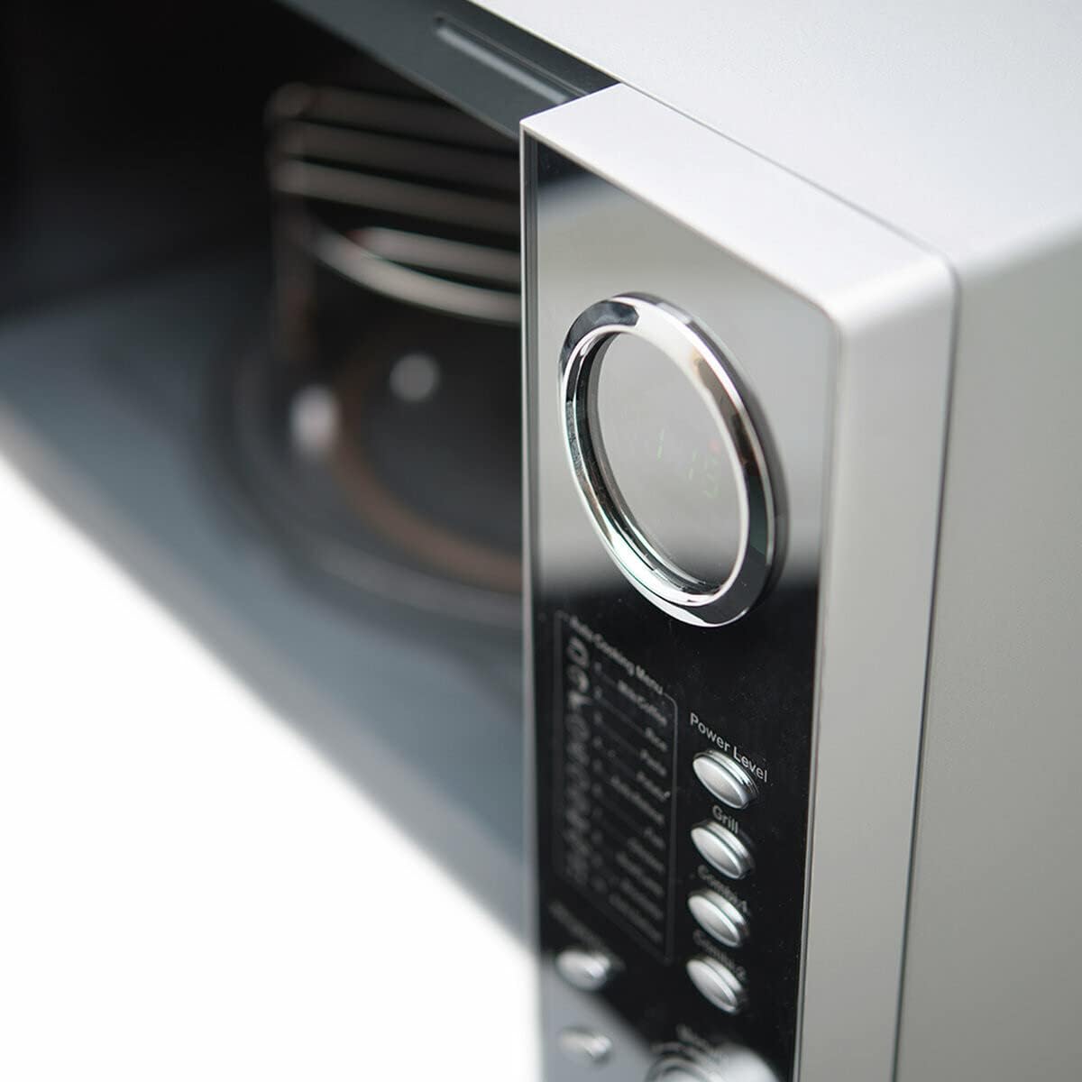 H.Koenig Microonde e Grill 2 in 1 VIO9, 25L, Piatto Girevole 27cm, 10 Livelli di Cottura fino a 1000W, Scongelamento, Cottura Combinata, Display LCD