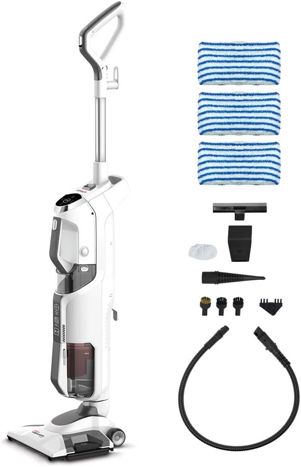 POLTI Vaporetto 3 Clean PTEU0295, Dampfsauger, ttet und beseitigt 99,9%* der Viren, Keime und Bakterien, Weiss, 1800 W