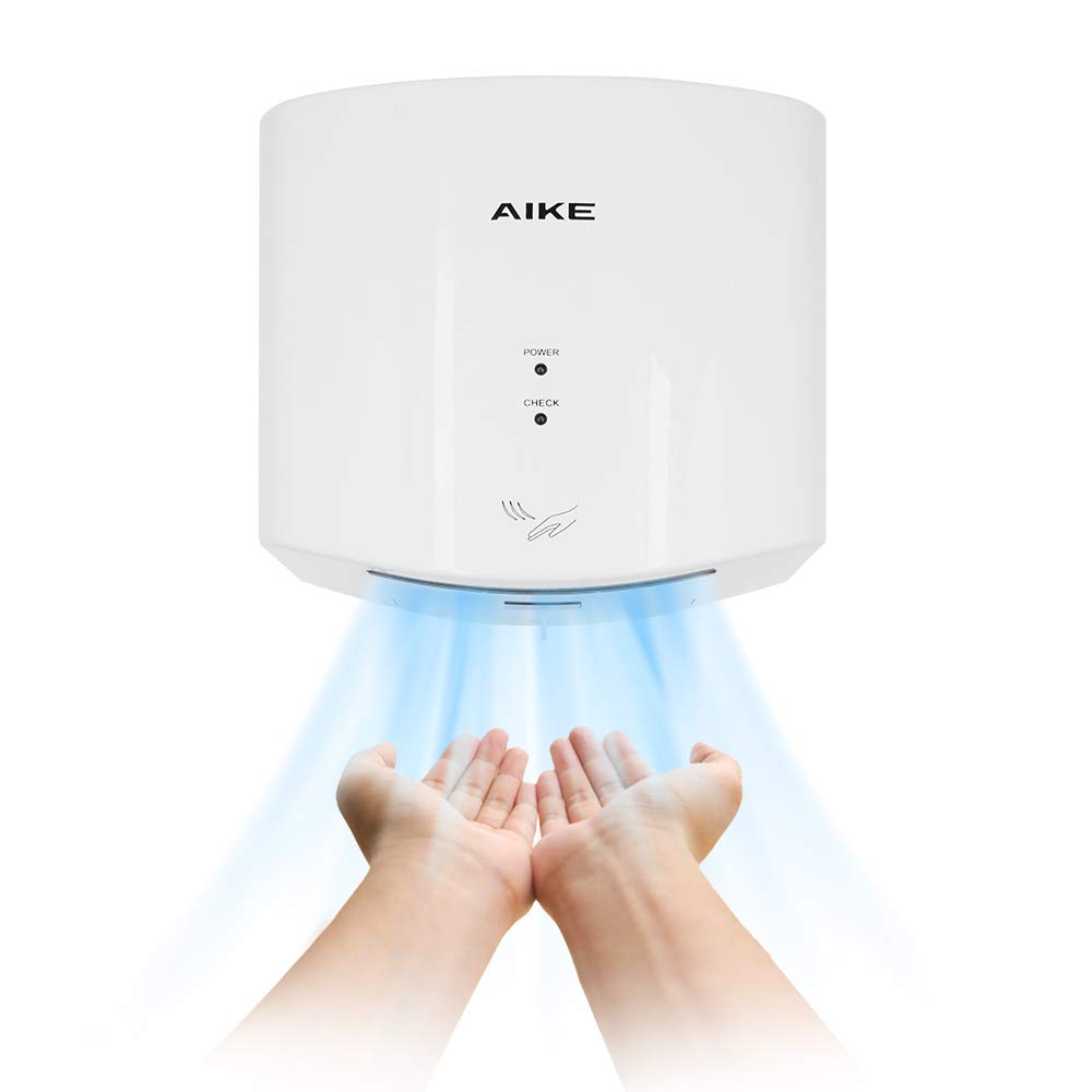 AIKE Hndetrockner 10 Sekunden Trocknen Energiesparend Kommerziell Elektrischer Hndetrockner Automatisch für Küche Badezimmer Toilette AK2630S 220V 1400W Silber