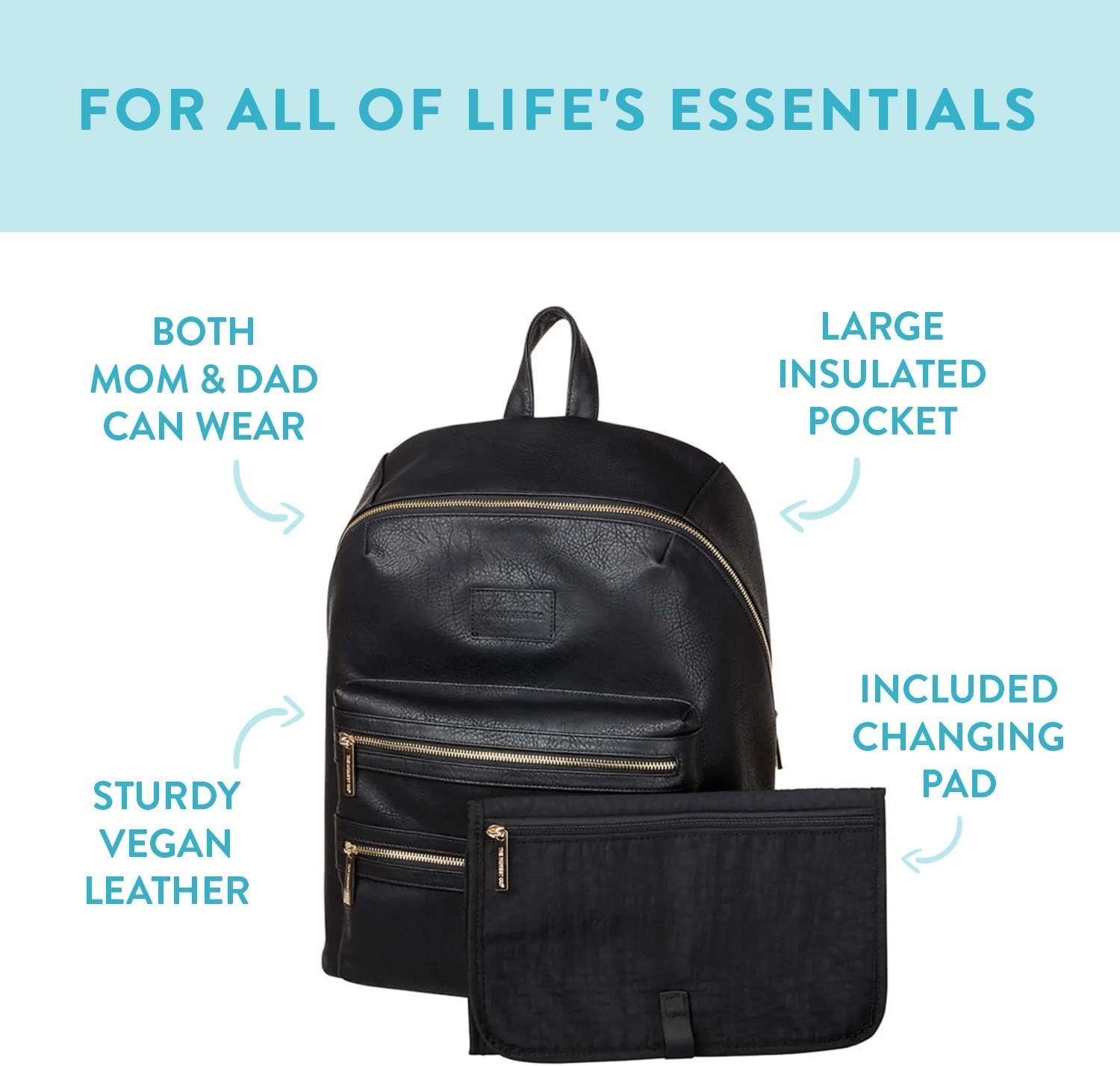 Honest Company Wickeltasche City Rucksack schwarz