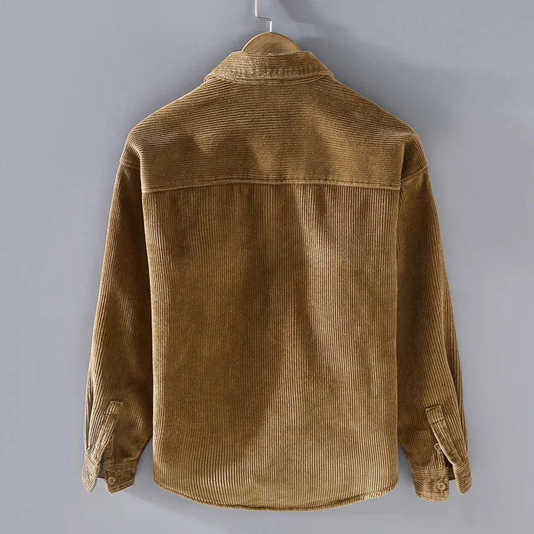 Camicia invernale da uomo in velluto a coste elegante