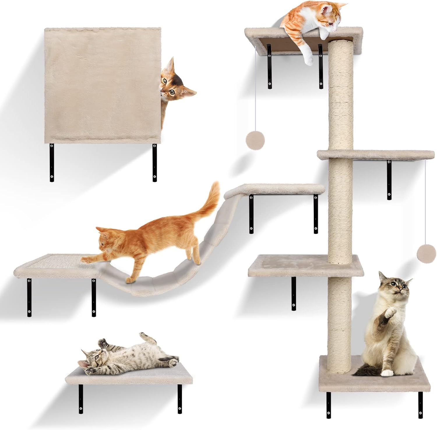 Die zvondema wand aus zehn tonbeinigen streegen, eine rollcat-brücke, eine kissenschlacht mit schwerem griff, ein spielegeländer, ein Trace ball und eine katzen-kletterwand bis zum kilogramm
