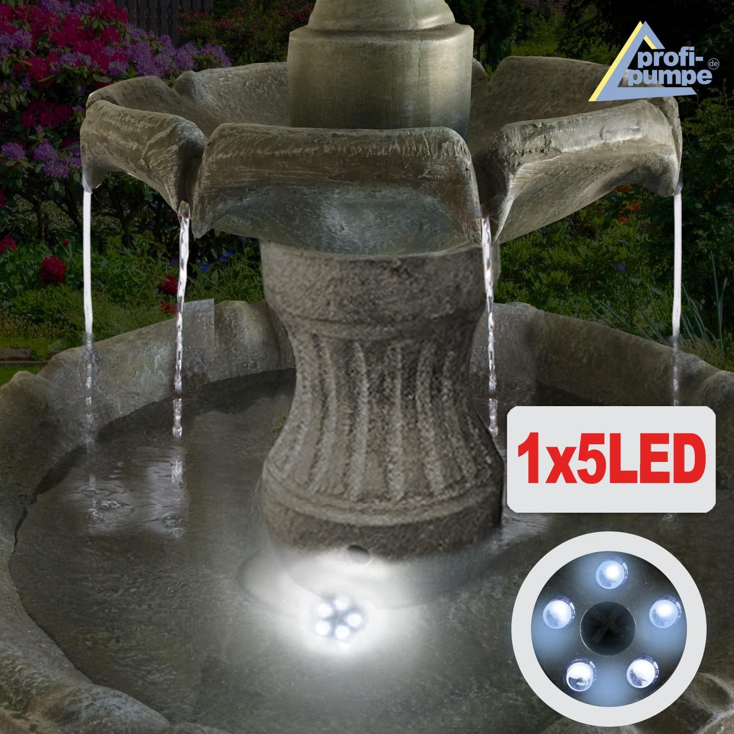 Fontana Solare da Giardino, Fontana a Cascata Classica per Giardino, Luci da Giardino, Pompa per Laghetto per Terrazza, Balcone, Modello Migliorato con Funzione di Avvio Istantaneo della Pompa
