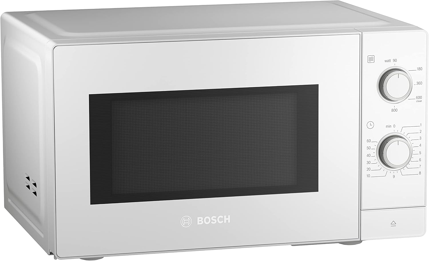 Bosch FFL023MS2 Serie 2 Microonde, 26 x 44 cm, 800 W, Piatto girevole 27 cm, Cerniera porta a sinistra, AutoPilot 7 Programmi automatici, Supporto per la pulizia, Display LED touch, Acciaio inossidabile