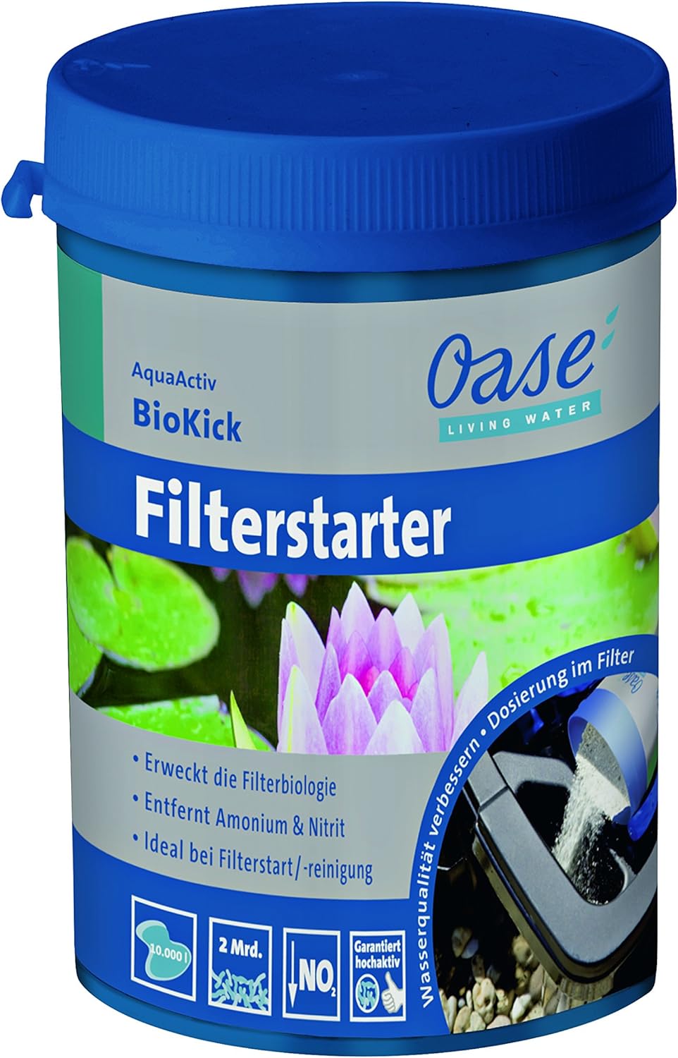 OASE 57377 Filtro a flusso continuo BioSmart UVC 16000 adatto per laghetti fino a 16 m³, sistema di filtraggio, set di filtraggio incl. materiale filtrante e chiarificatore UVC, nero