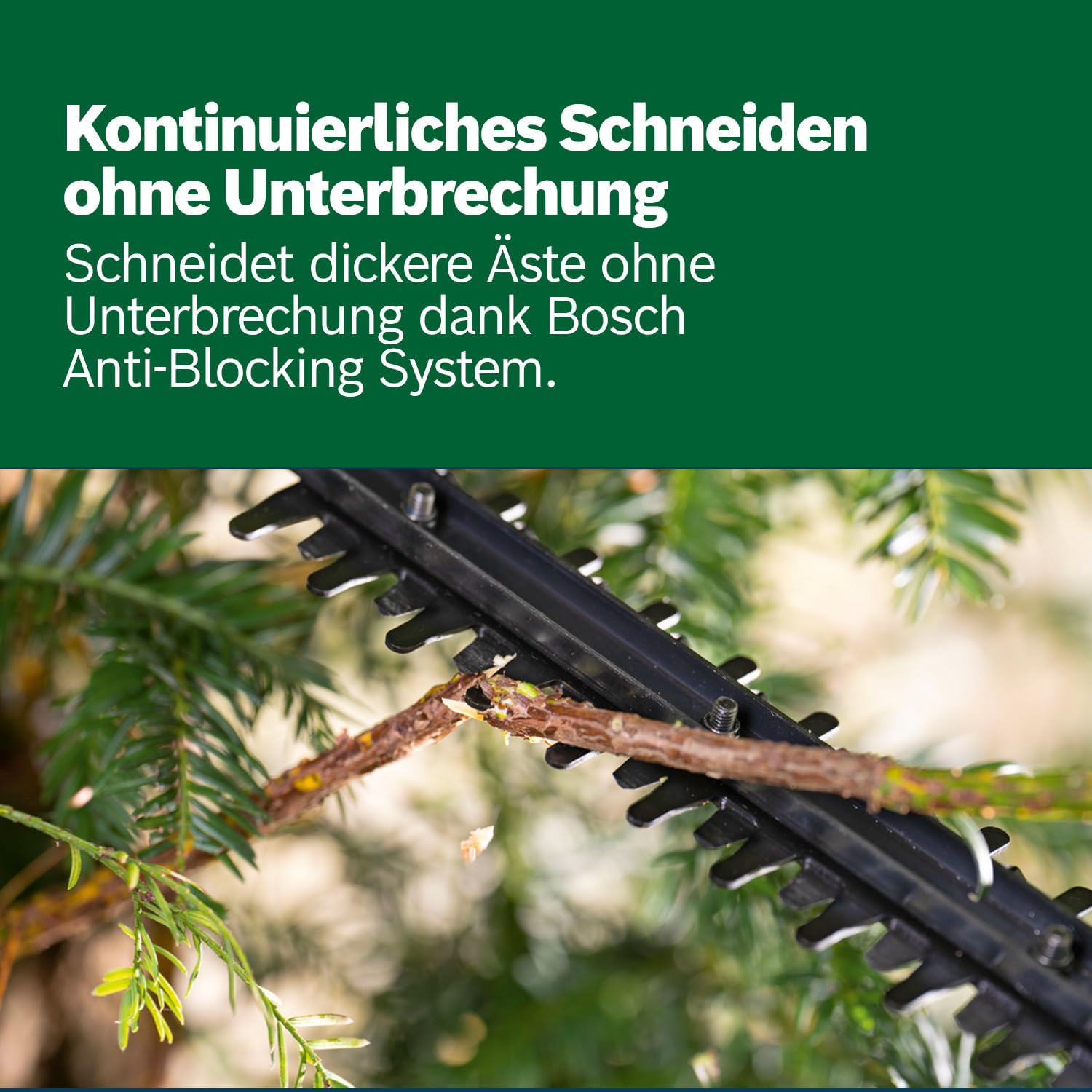 Bosch Akku Heckenschere EasyHedgeCut 18-45 (2 Akkus 2,0 Ah, 18-Volt-System, Messerlänge 45 cm, im Karton)