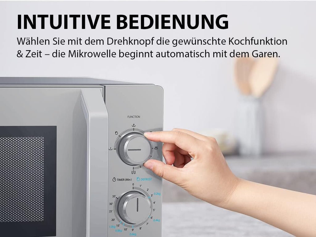 Toshiba MV-AM20T(BK) Microonde/Microonde Solo/ 20 L/ 800 W/ 5 Livelli di Potenza/ 12 Programmi Automatici/Interno in Smalto/Facile da Pulire/Funzione Scongelamento/Piatto Girevole in Vetro (24,5 cm)/Nero