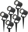 HOFTRONIC - 9er Spikey LED Strahler mit Erdspieß 5 Watt 400lm 2700K Schwarz IP65 wasserdicht Außenlampe für die Beleuchtung von Garten, Terrasse, Pflanzen, Wegen, Teich Außen-Strahler Gartenstrahler