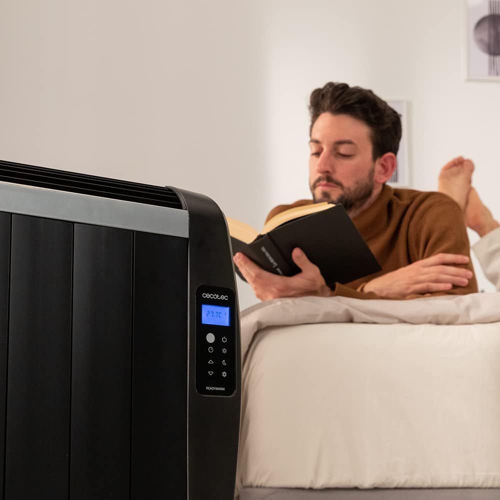 Cecotec Radiatore ad olio con telecomando ReadyWarm 2500 Thermal. 1800 W, 12 elementi in alluminio, display LCD, 3 modalità di riscaldamento, timer, design sottile, protezione contro il surriscaldamento Overprotect System