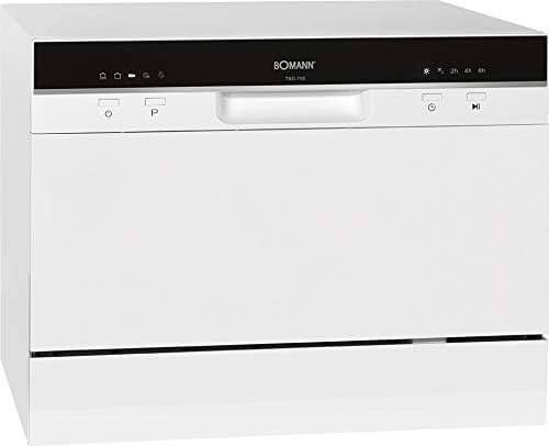Bomann Mini lavastoviglie con attacco per l'acqua | incl. tubo flessibile | Lavastoviglie da tavolo silenziosa | Mini lavastoviglie per piccole cucine/campeggio | Lavastoviglie piccola con protezione anti-trabocco | TSG 7405 bianco