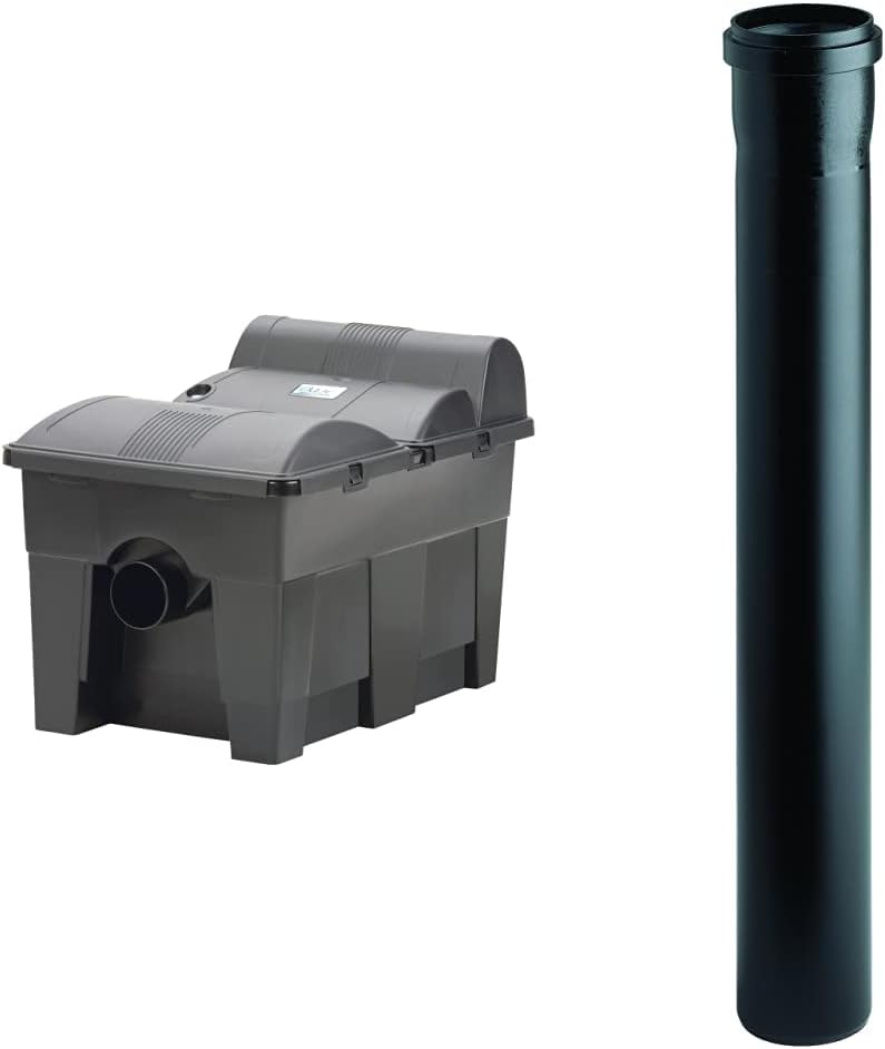 OASE 57377 Filtro a flusso continuo BioSmart UVC 16000 adatto per laghetti fino a 16 m³, sistema di filtraggio, set di filtraggio incl. materiale filtrante e chiarificatore UVC, nero