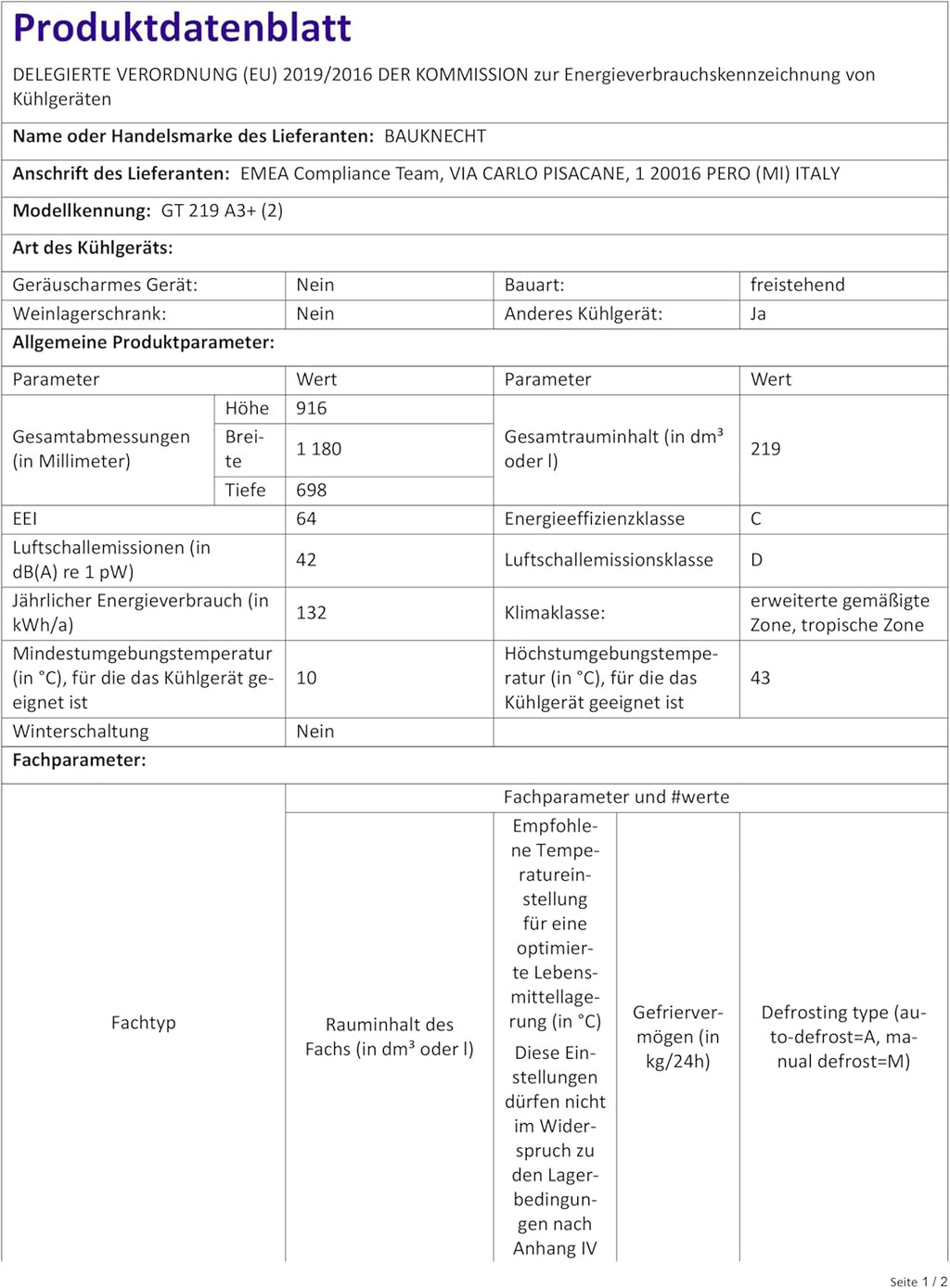 Bauknecht GT 219 A3+ Congelatore a pozzetto/ Congelamento: 215 L/ Supercongelamento/ SapceMax/ Illuminazione interna/ ECO Risparmio energetico/ Sicurezza bambini