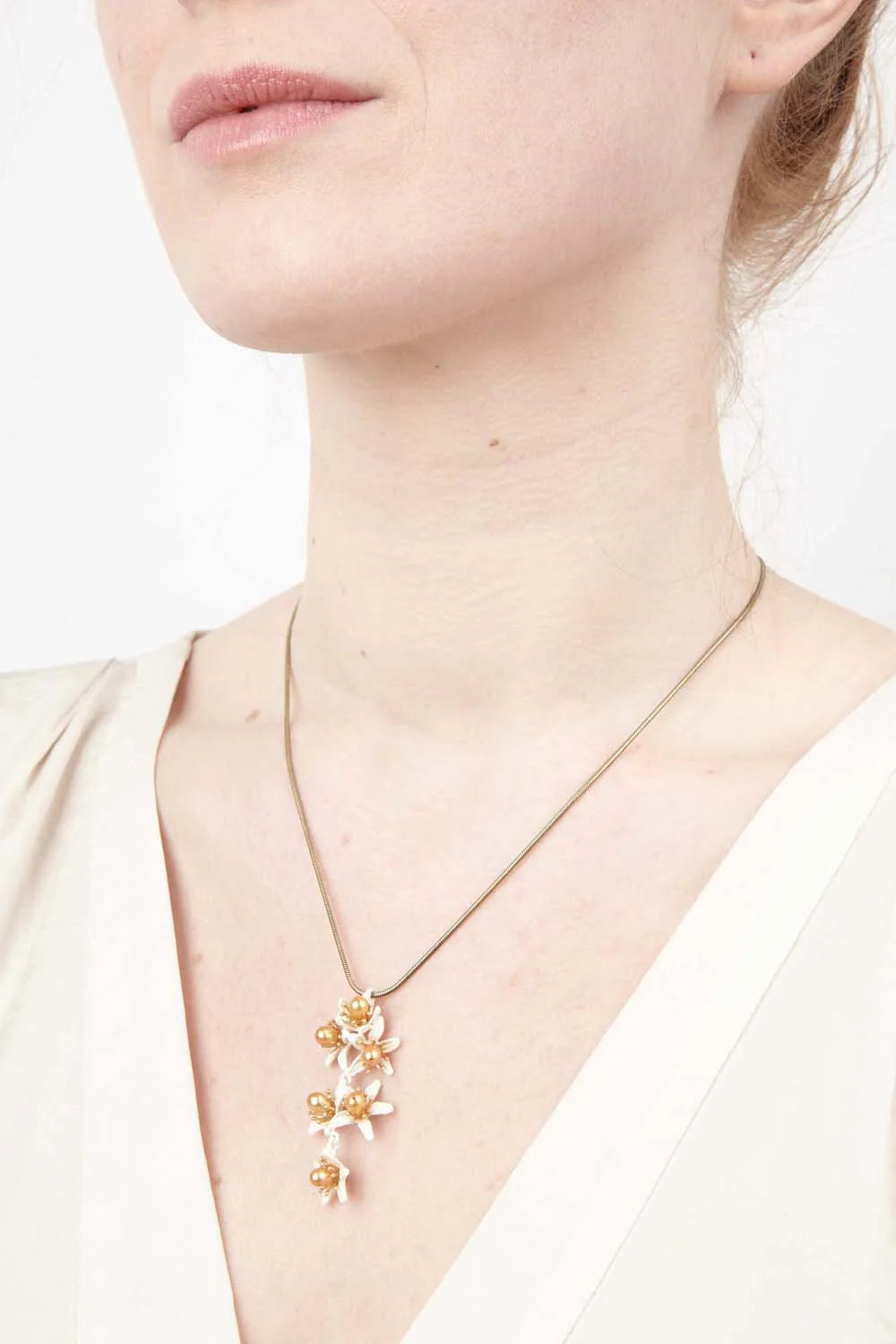 Orangenblüte - Kette mit Anhnger Blüten