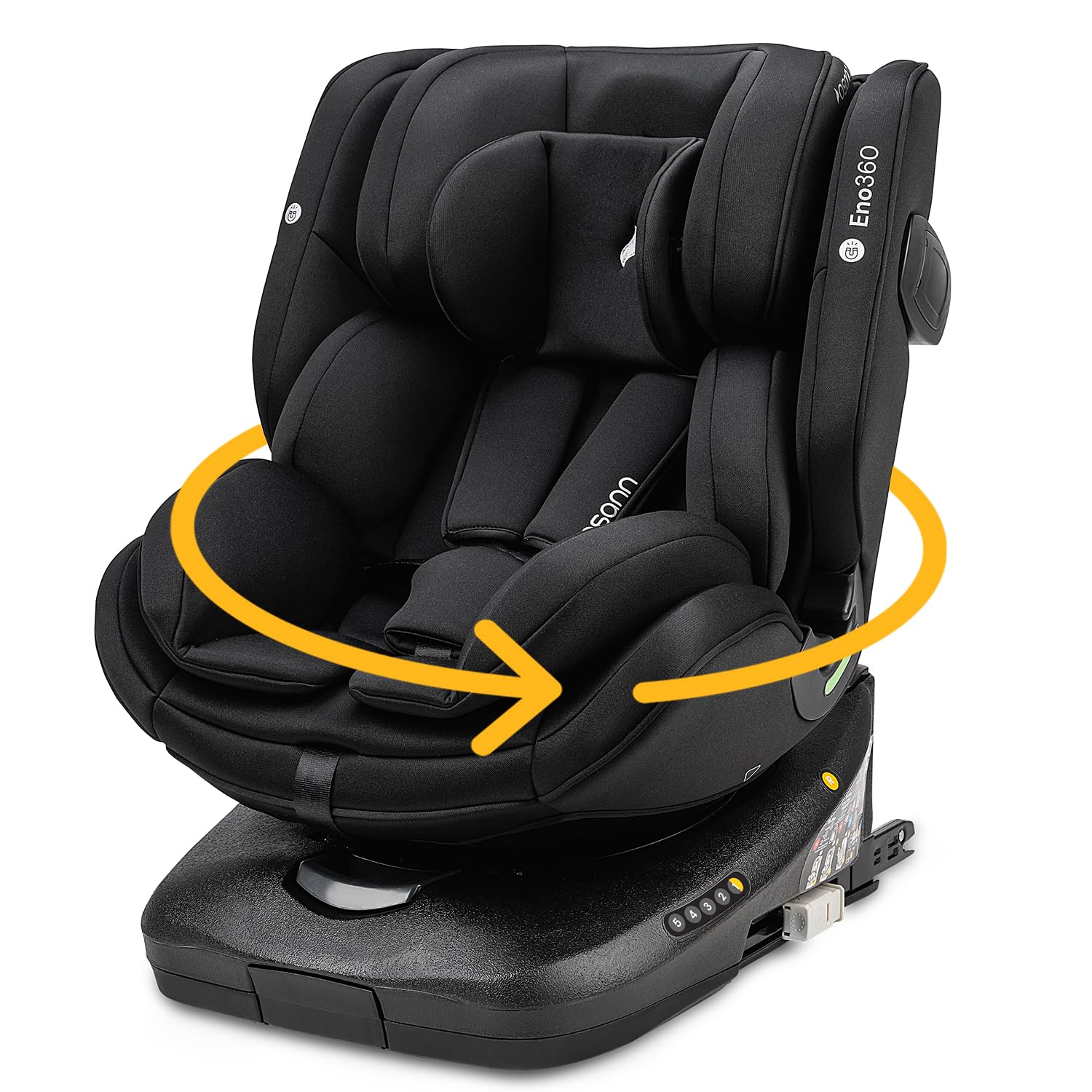Osann Eno360 i-Size, seggiolino auto girevole 40-150 cm, reboarder con Isofix, seggiolino auto per bambini – Grigio Scuro Melange