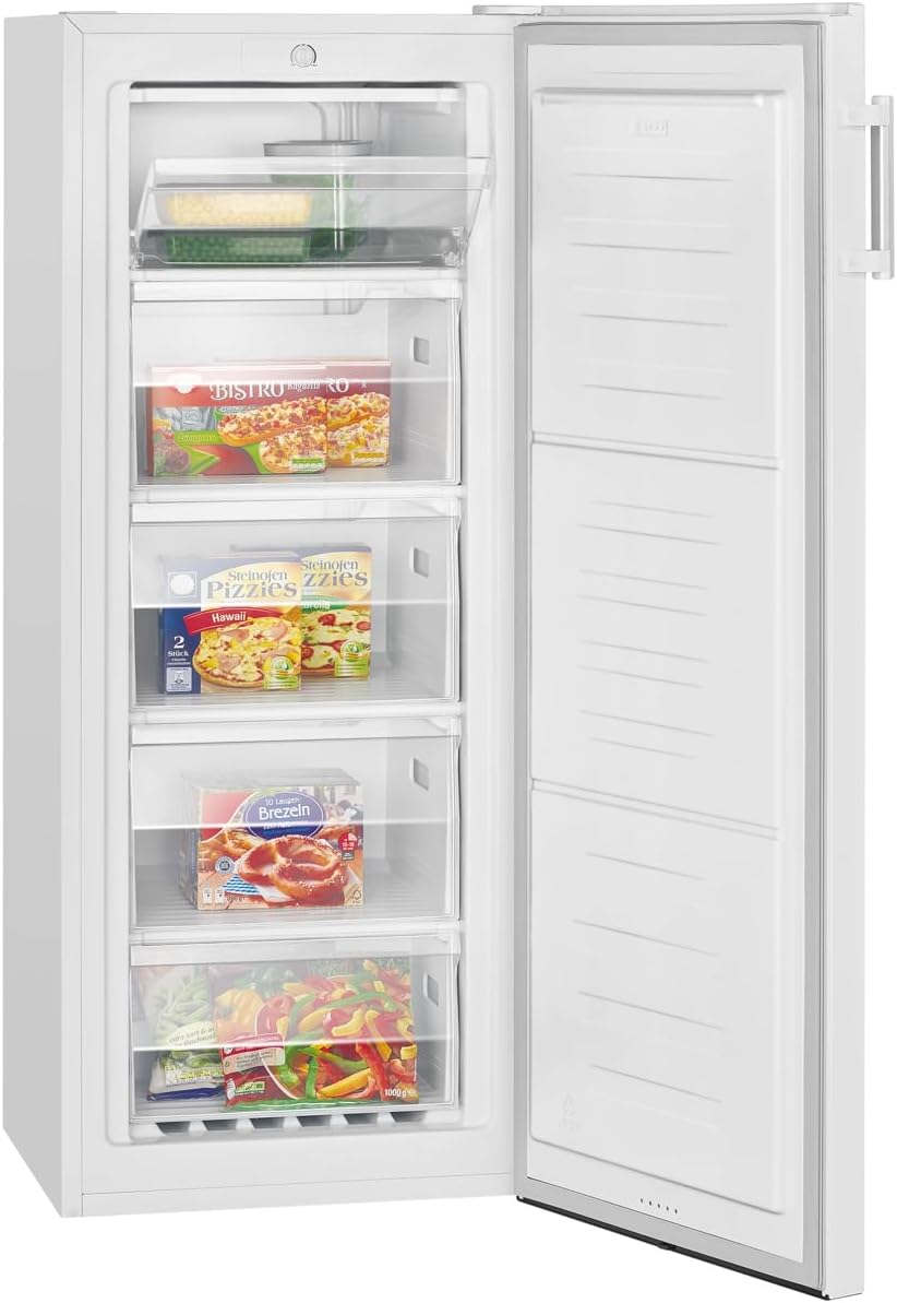 Bomann® großer Gefrierschrank freistehend | 165 Liter Nutzinhalt für Lebensmittel | 5 Schubladen | Freezer Eisschrank Froster | wechselbarer Türanschlag inkl. Eiswürfelschale | GS 7317.1 weiß