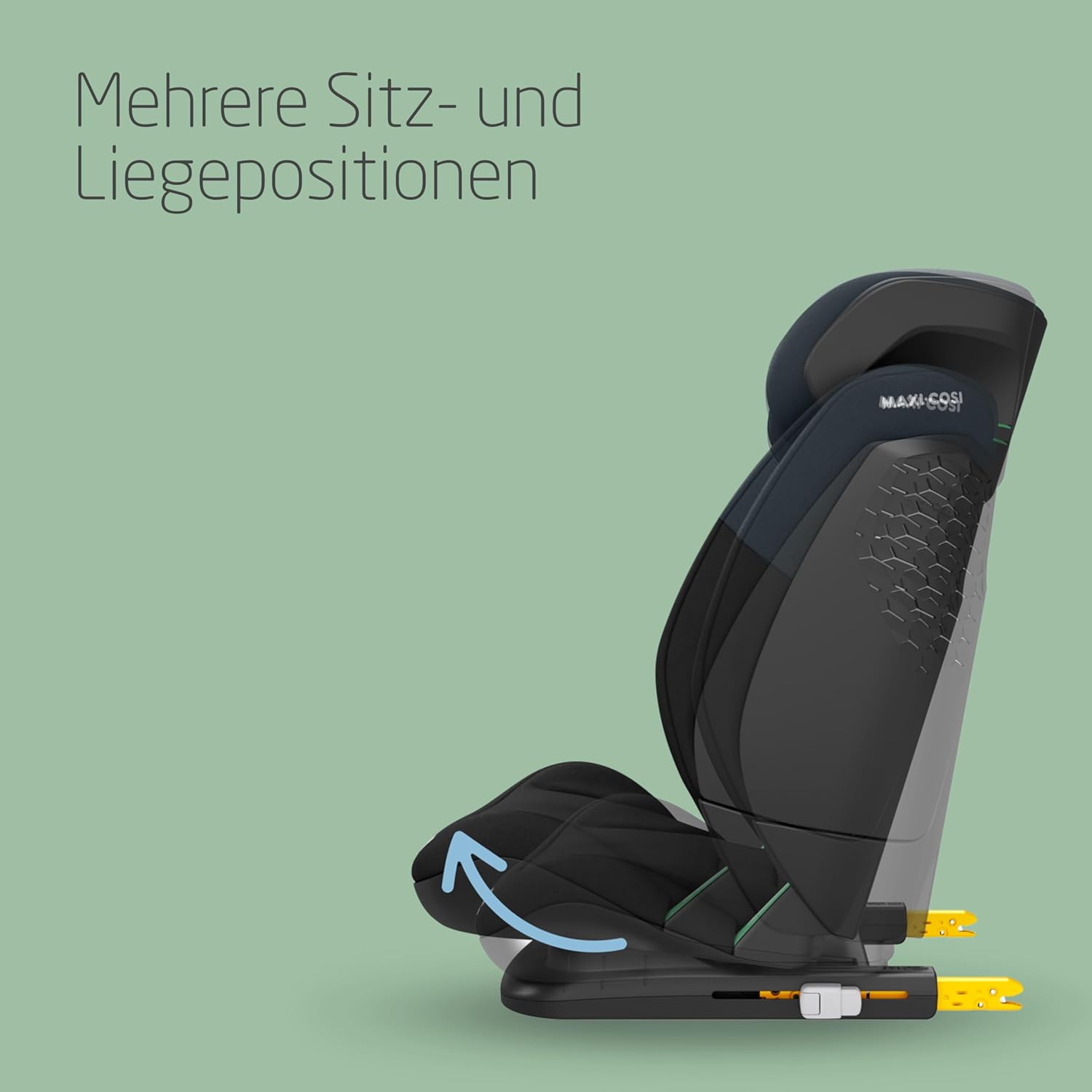 Maxi-Cosi RodiFix S i-Size Kindersitz, 100–150 cm, 3,5–12 Jahre, Autositz Kinder, 3 Liegepositionen, Verstellbare Höhe/Breite, G-CELL Side Impact Protection, AirProtect-Sicherheitskissen, Basic Black