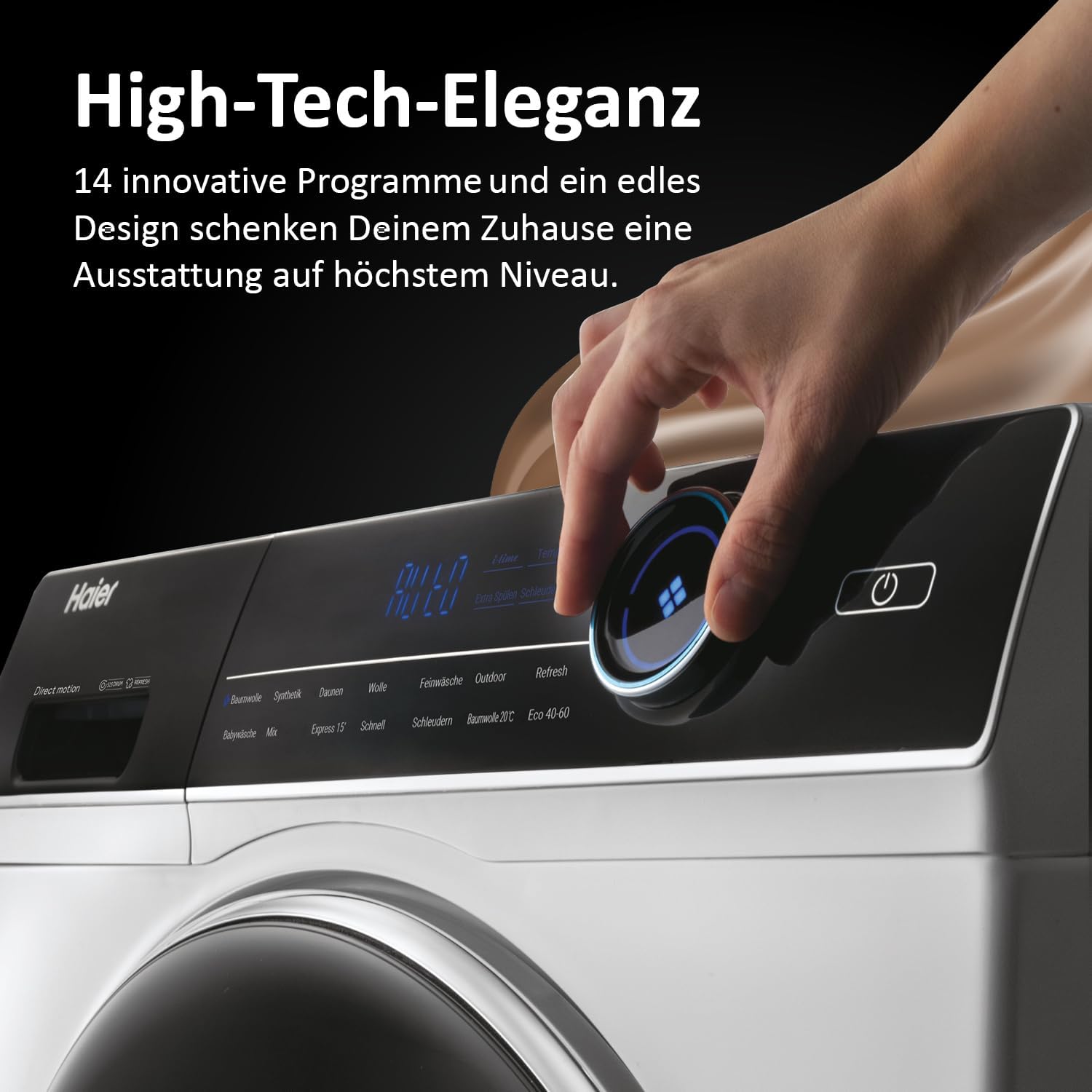 Haier I-PRO SERIE 7 HW80-B14979 Waschmaschine / 8 kg / A - beste Effizienz / Direct Motion Motor - absolut leise / XL-Trommel / Refresh-Dampfprogramm / Vollwasserschutz / ABT