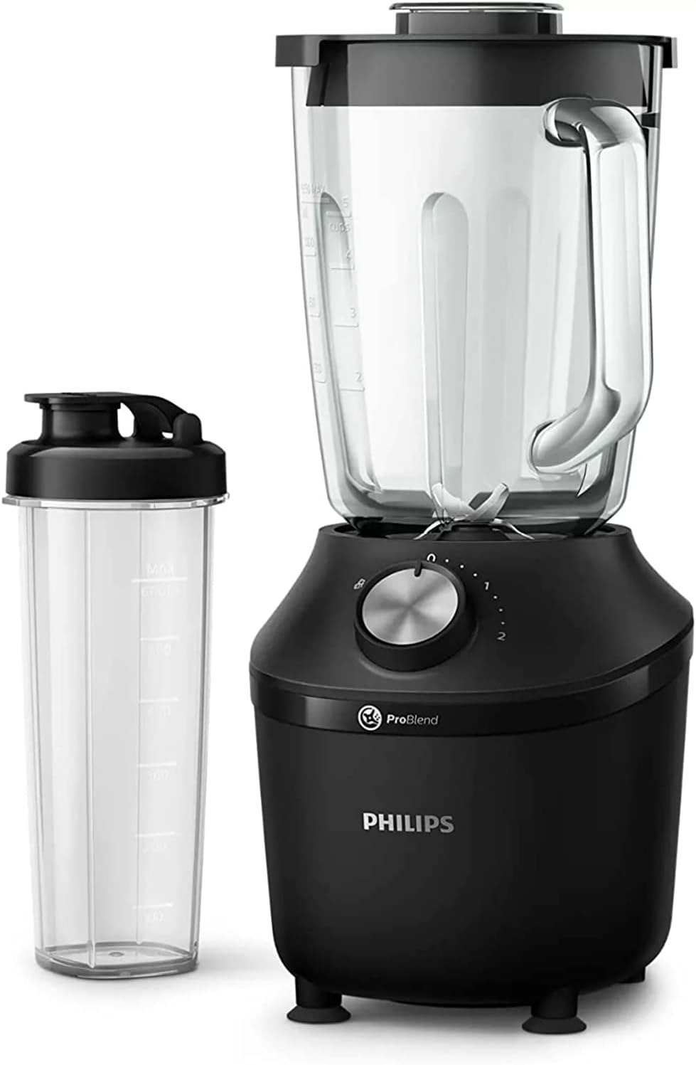 Frullatore Philips Serie 5000 - 1000 W. Capacità massima 2 l. Tecnologia ProBlend Plus. Parti lavabili in lavastoviglie. Nero (HR3020/20)