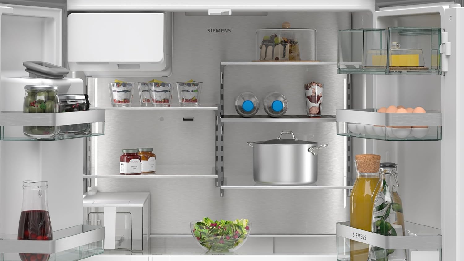 Frigorifero Multic дверный SIEMENS KF96NVPEA iQ300, 183 x 91 cm, 405 L di refrigerazione e 200 L di congelamento, hyperFresh per una freschezza più duratura, noFrost per non sbrinare mai più, superCooling per un raffreddamento più rapido
