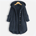 Wendbare Fleece-Strickjacke mit Kapuze für Frauen