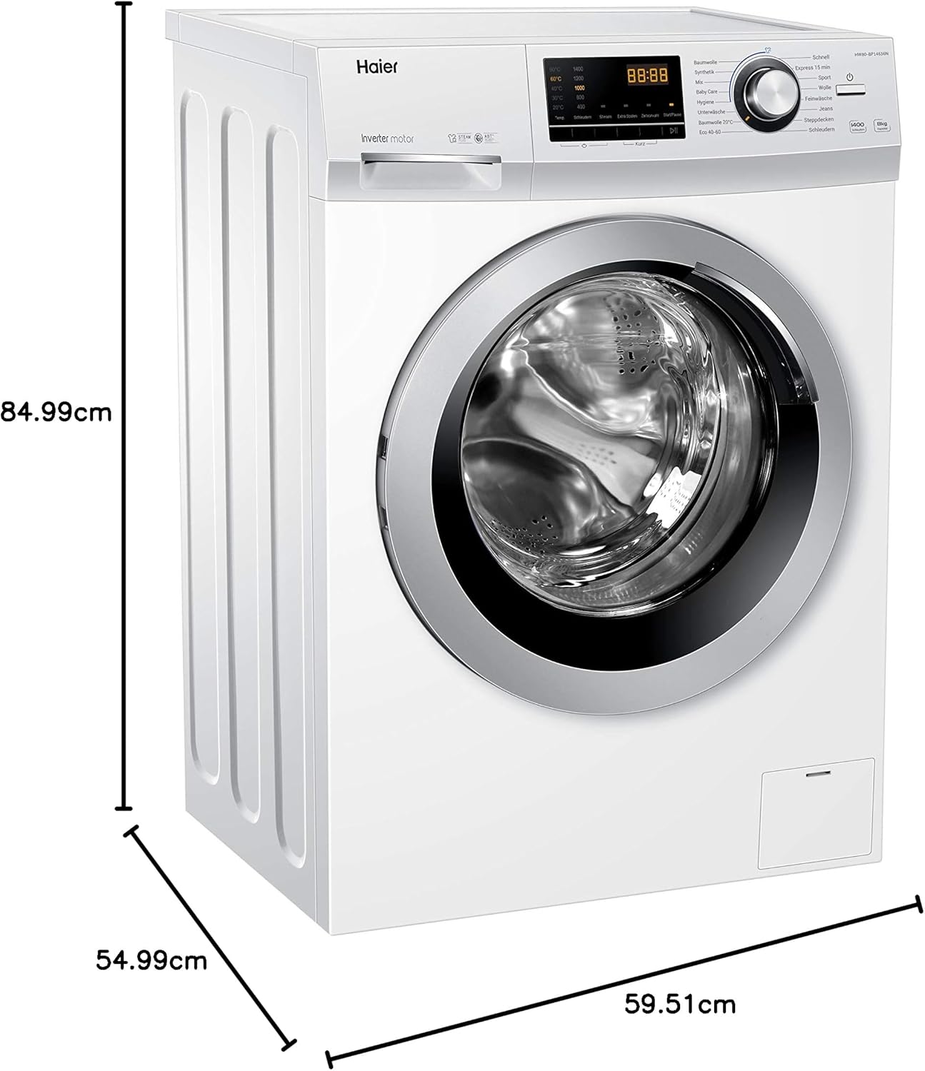 Haier HW100-BP14636N Lavatrice / 10 kg / A - massima efficienza / Motore Inverter / Funzione vapore / Protezione totale dall'acqua / Programma Eco 40-60