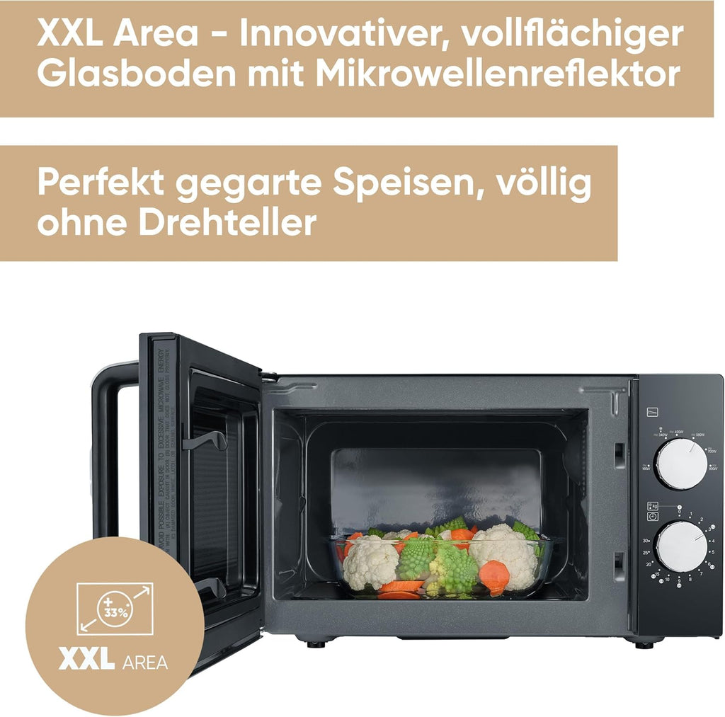 SEVERIN 2-in-1 Mikrowelle mit Grill 800 W, Grillofen mit 25 L Kapazitt und 9 Leistungsstufen, Mikrowelle mit Grillrost und Drehteller, silber, MW 7785