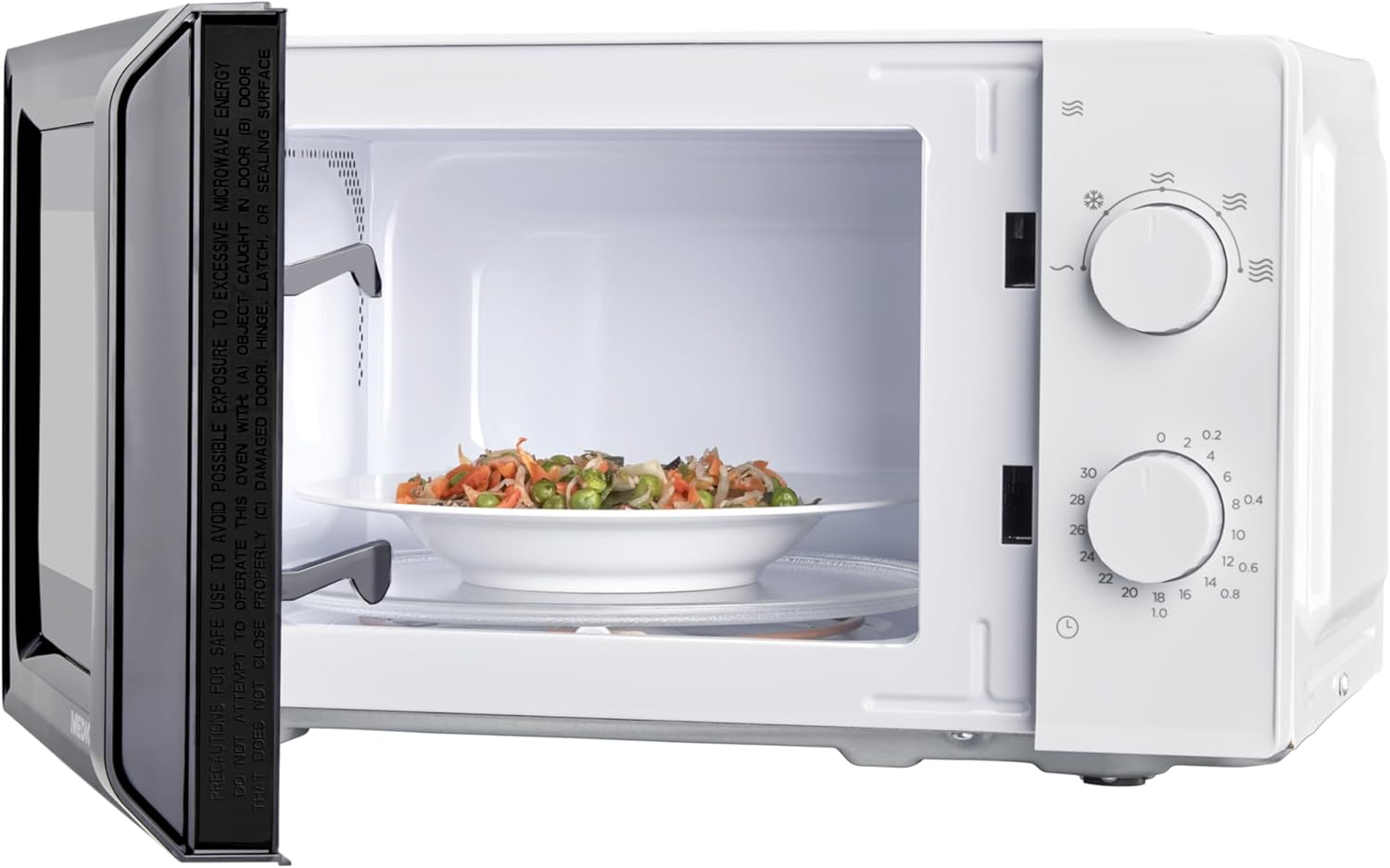MEDION Forno a microonde (20 litri, 700 watt, compatto e salvaspazio, 5 livelli di potenza, funzione scongelamento, timer, MD11475) bianco