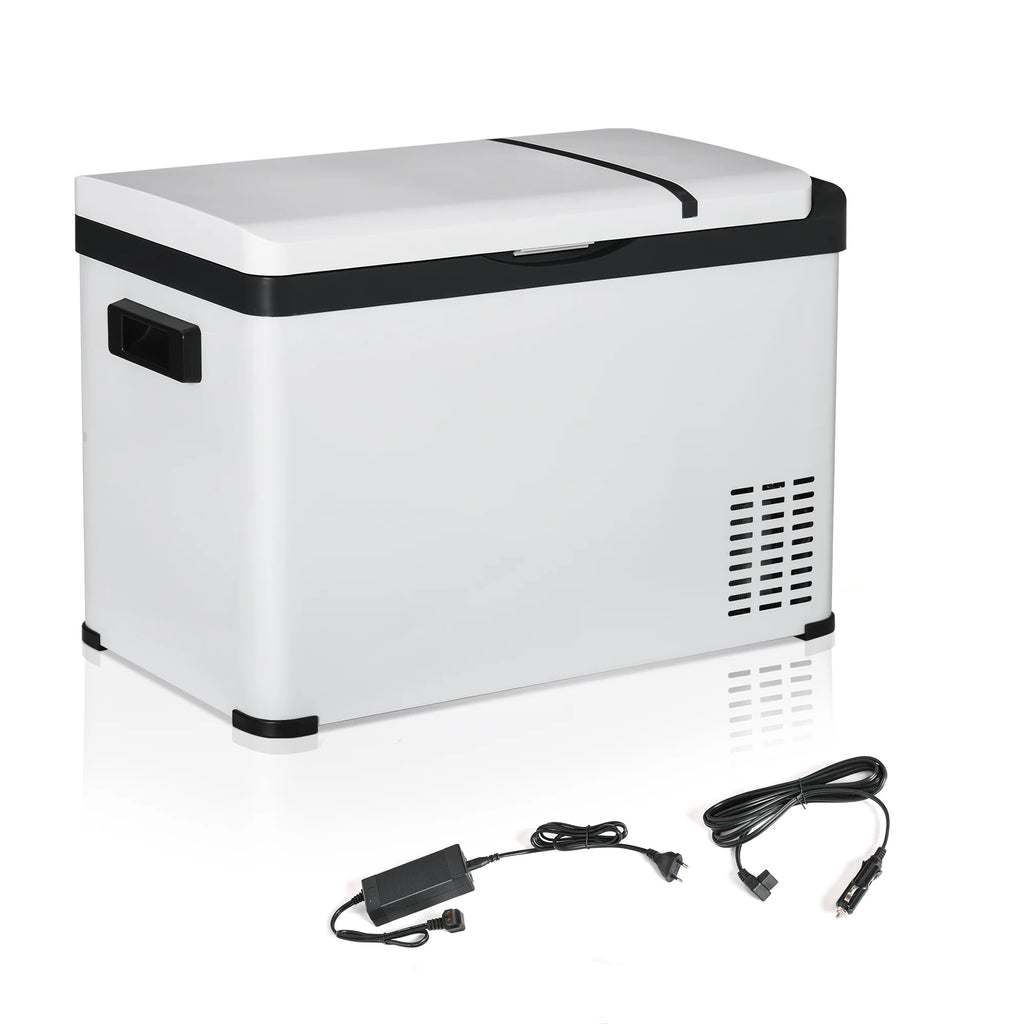 Frigorifero portatile a compressore Outsunny, pannello LCD, protezione della batteria, bianco