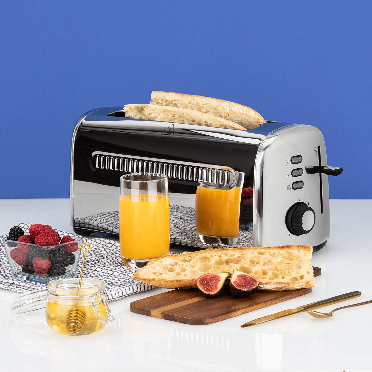 H.KOENIG TOS32 Tostapane 4 fette, acciaio inox