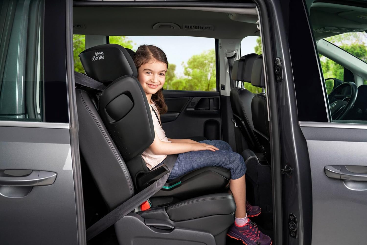 BRITAX RÖMER Seggiolino auto KIDFIX 2 Z-LINE, per bambini da 100-150 cm (i-Size) con e senza ISOFIX, 3,5-12 anni, Midnight Grey