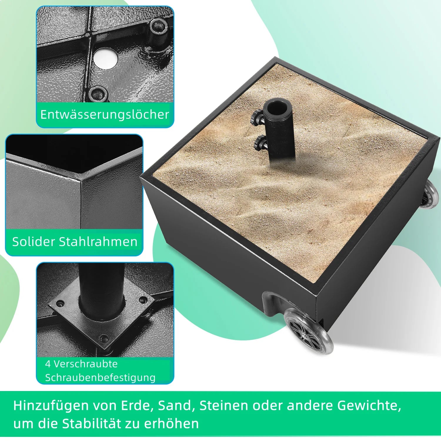 Sonnewelt Base per Ombrellone con Ruote