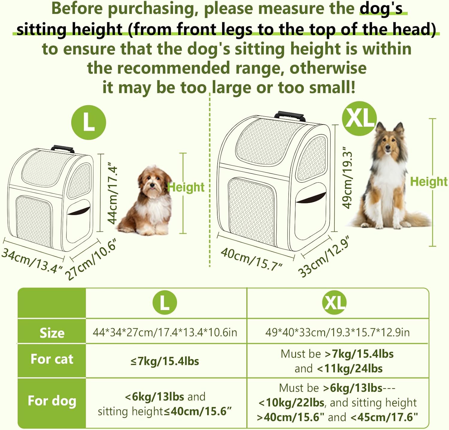 pecute Haustier Rucksack mit Netzfenster, Tragbare und Faltbare Katzentasche, Atmungsaktive und Leichte Hundetasche, Wasserdichtes Oxford-Tuch mit Viel Platz, Multifunktionales Rutschfestes Grau XL