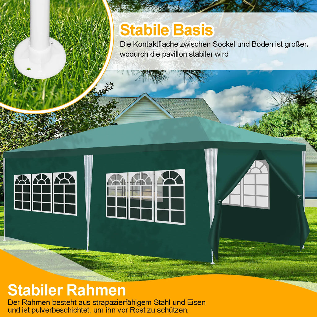 Sonnewelt Padiglione 3x6m Gazebo Impermeabile con Pareti Laterali