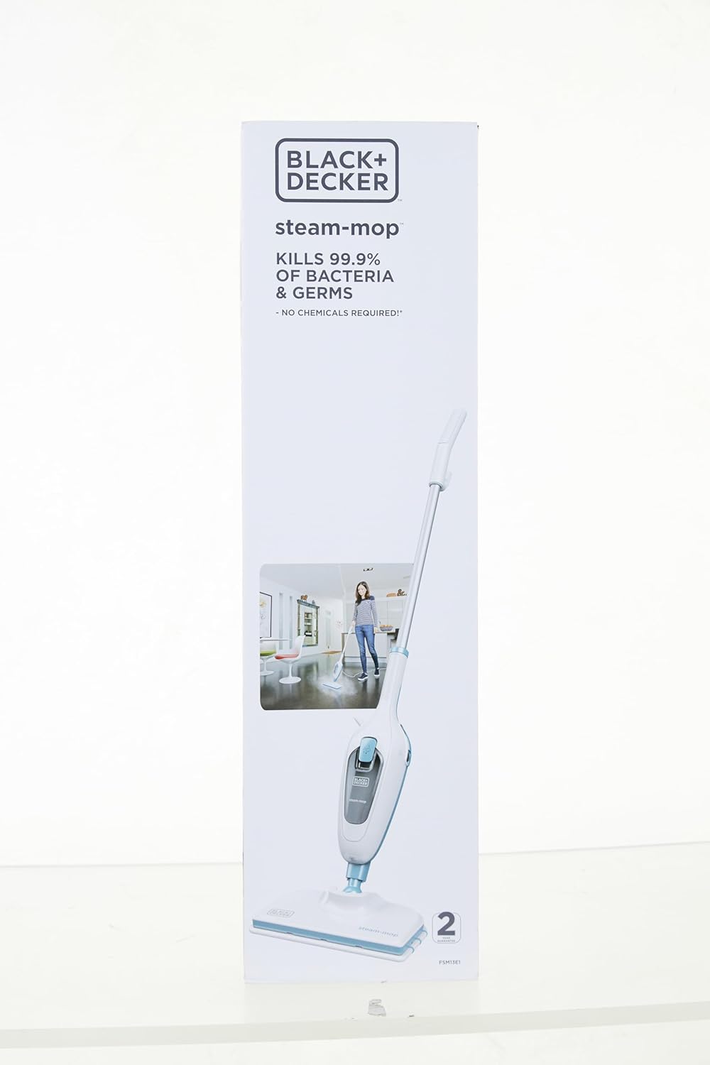 Black+Decker Scopa a vapore Steam Mop FSM13E1 da 1.300W (Pulitore a vapore per una pulizia igienica e profonda, manico e testa rimovibili, facile da usare, incl. 1 panno in microfibra)
