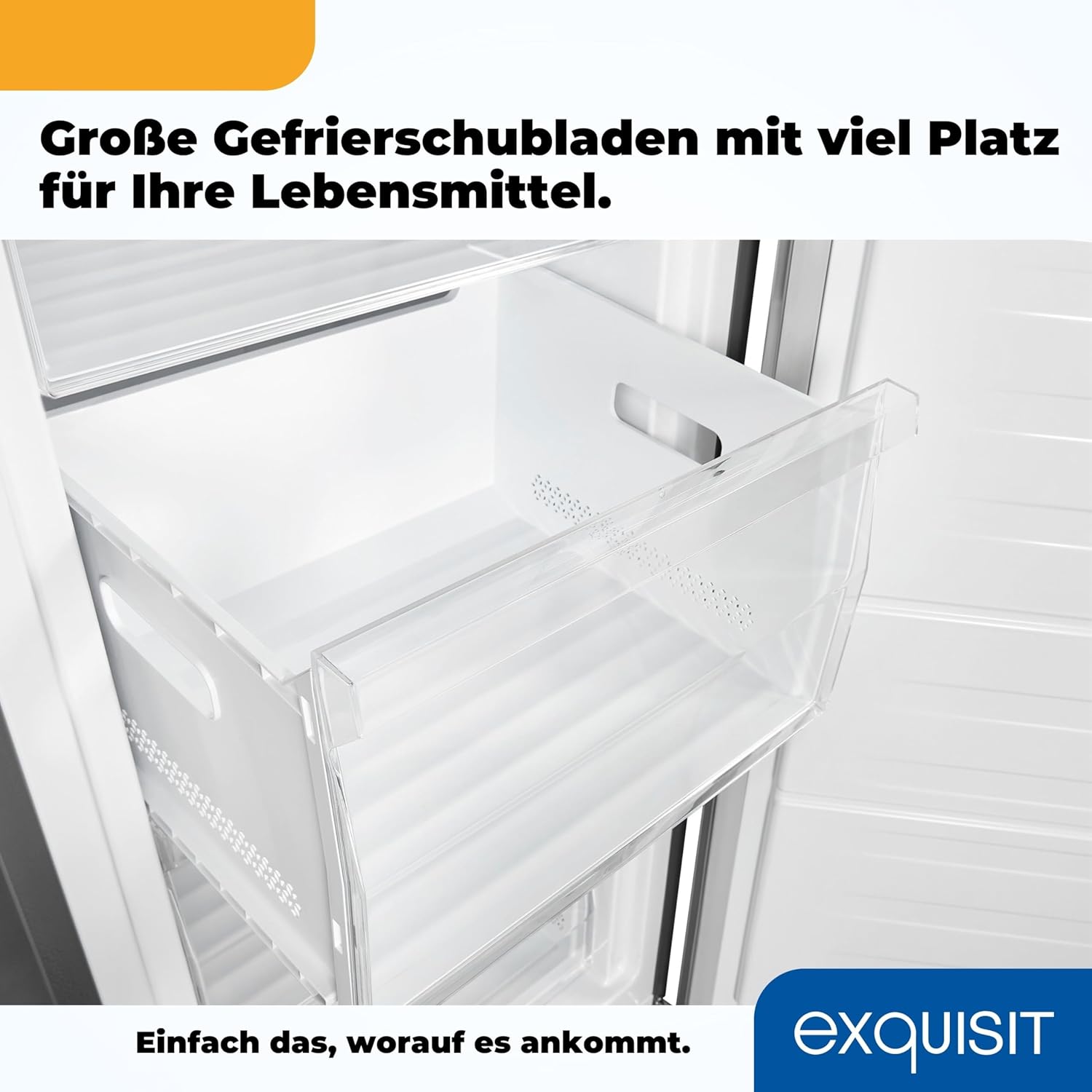 Exquisit Gefrierschrank GS271-NF-H-010E effetto inox | Congelatore NoFrost 194 l di capacità | Congelatore con 5 cassetti | Congelamento rapido