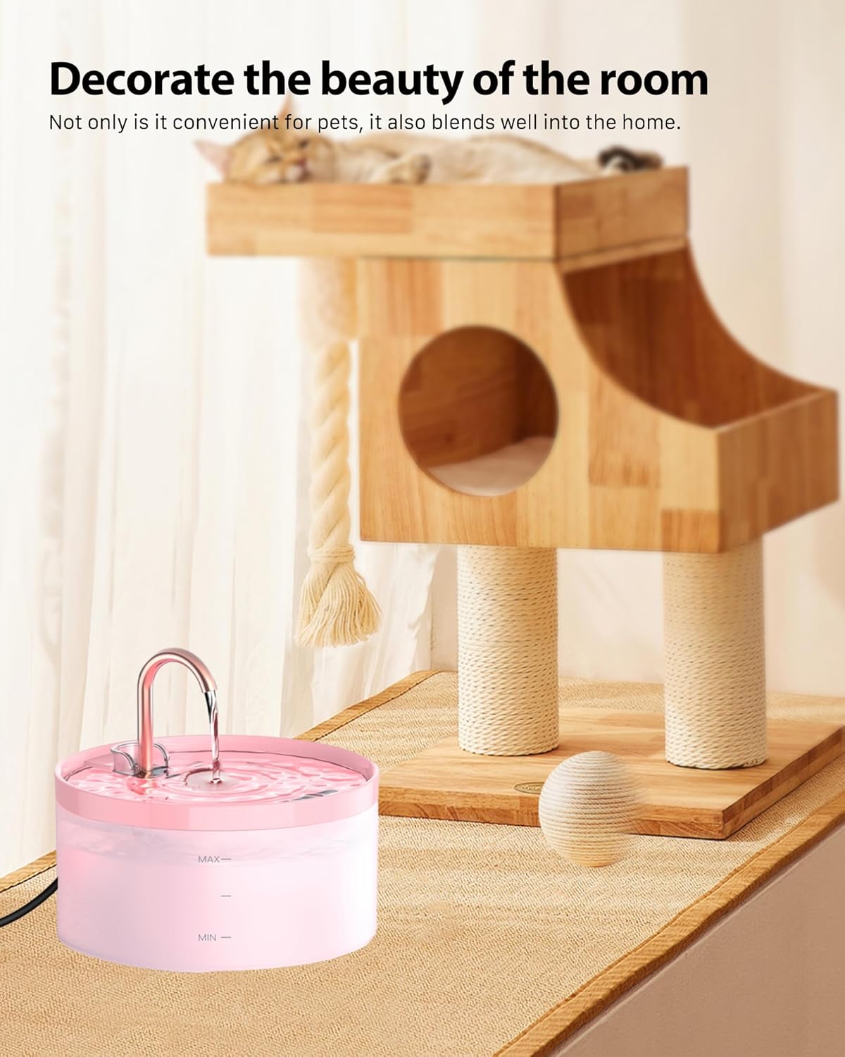 GIOTOHUN Fontana per Gatti a Forma di Rubinetto, 3.2L Fontana d'Acqua per Gatti, Pompa dell'Acqua Super Silenziosa, Filtra i Peli, Facile Smontaggio, 6 Filtri + 3 Filtri in Schiuma
