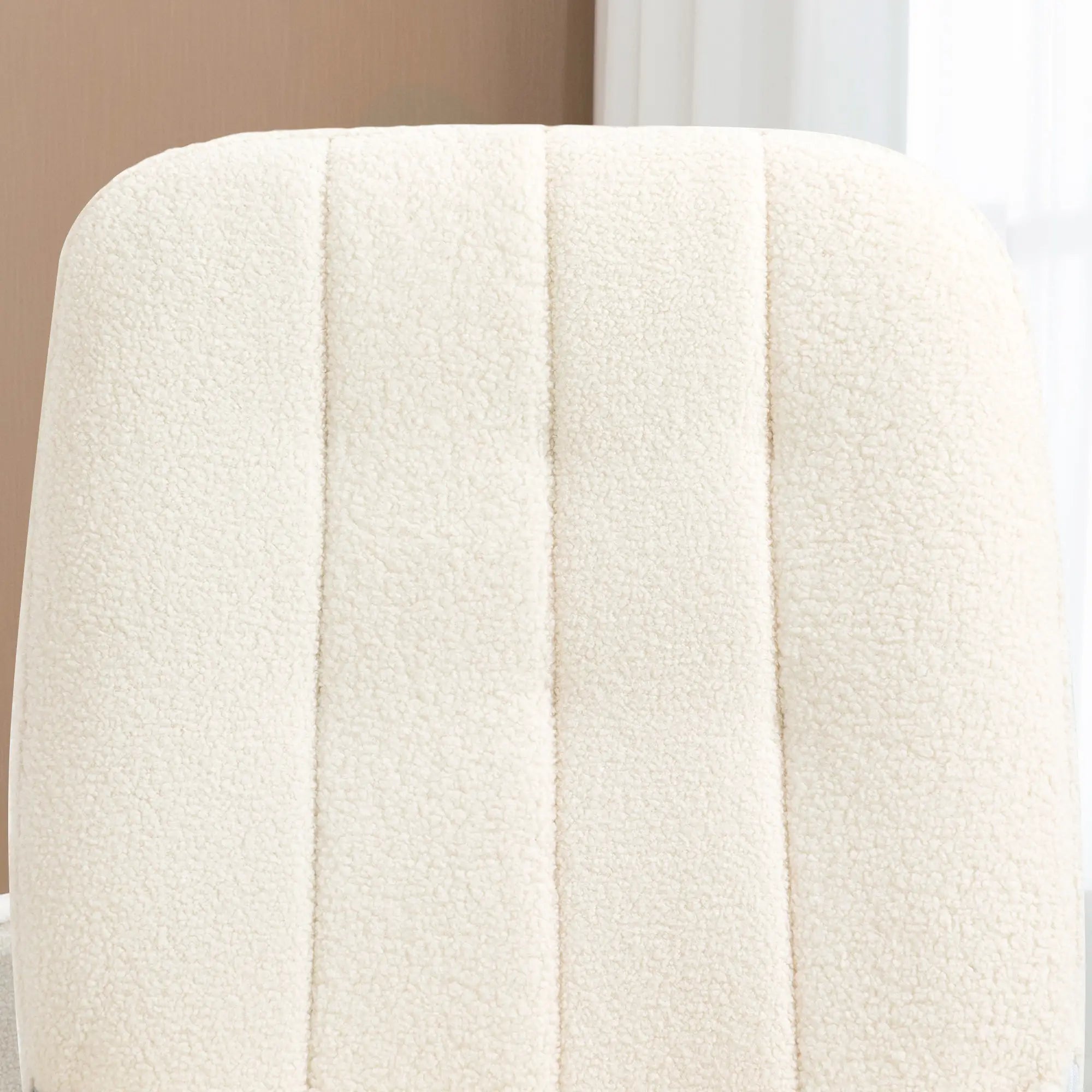 HOMCOM Sedia a Dondolo Soggiorno Relax Comfort Tessuto Sherpa Avorio