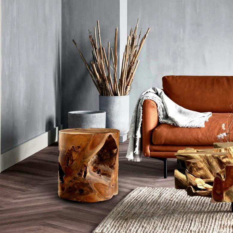 Design Wurzel Holzsule NAGA | Hhe 40 cm