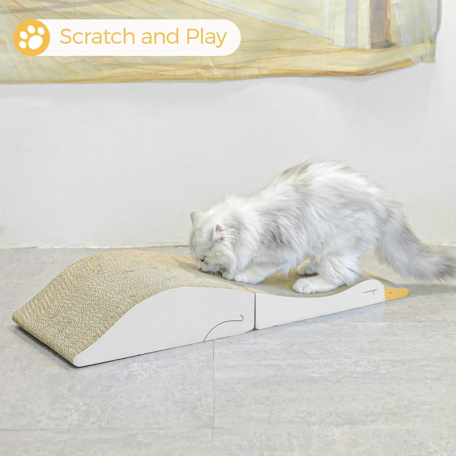 ComSaf Kratzbrett für Katzen, Kratztonne aus Wellpappe, Recycelbar Kratzbretter Katze, Kratzschutz für Sofa, Tür, Mbel, Kratzpappe für Katzen 58 x 25 x 25cm